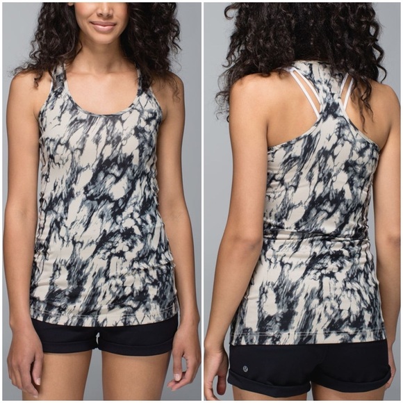 Lululemon Cool Racerback CRB Size 4 Great Granite Black Mojave Tan Tank Top. 18 - Picture 1 of 8
